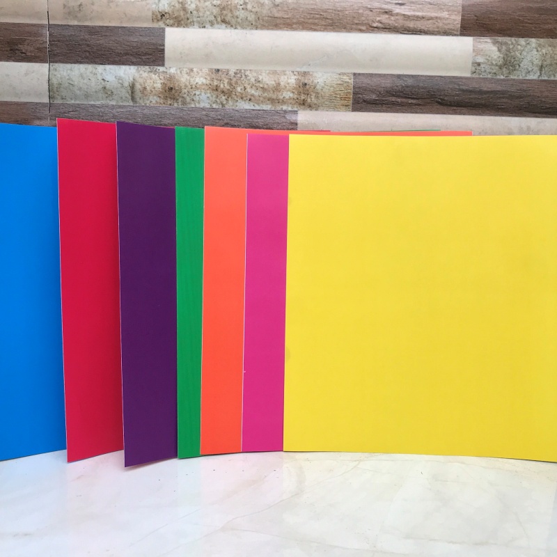 Giấy thủ công decal đề can màu A5 (17x22)cm loại bóng cao cấp có kẻ mặt sau [Kho sỉ HCM: NHÀ SÁCH - VPP BẢO HÂN]