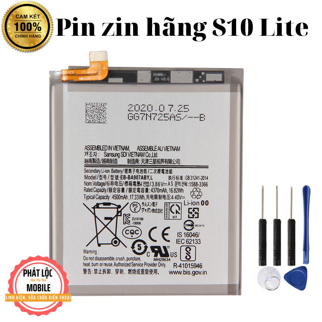 Pin Samsung Galaxy S10 Lite zin chính hãng Samsung sản xuất, Dung lượng 4500mAh, Bảo hành 3 tháng
