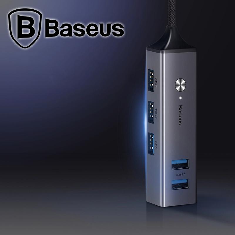 HUB chuyển đổi Type A sang USB 3.0 Baseus Cube HUB (Type A 3.0 to 3USB 3.0 + 2USB 2.0 OTG HUB) (CAHUB-C0G)