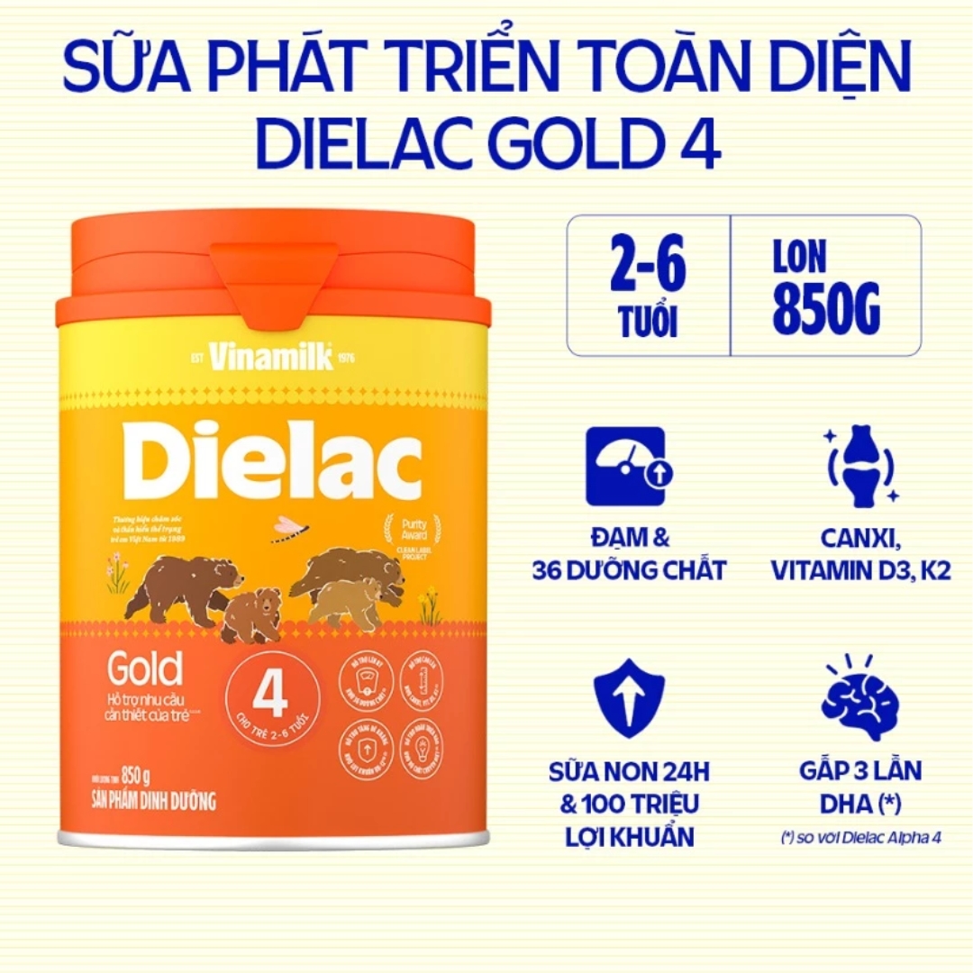 SỮA BỘT DIELAC GOLD SỐ 4 HỘP 850G