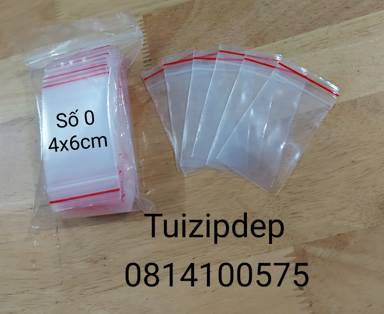 combo 100 cái túi zip nhỏ viền đỏ kt 4x6cm