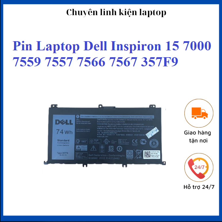 Pin(battery) Original Dell Inspiron 15 7000 7559 7567 7557 7566 357f9