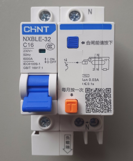 Attomat chống dòng dò Chint NXBLE-32 1P+N 32A