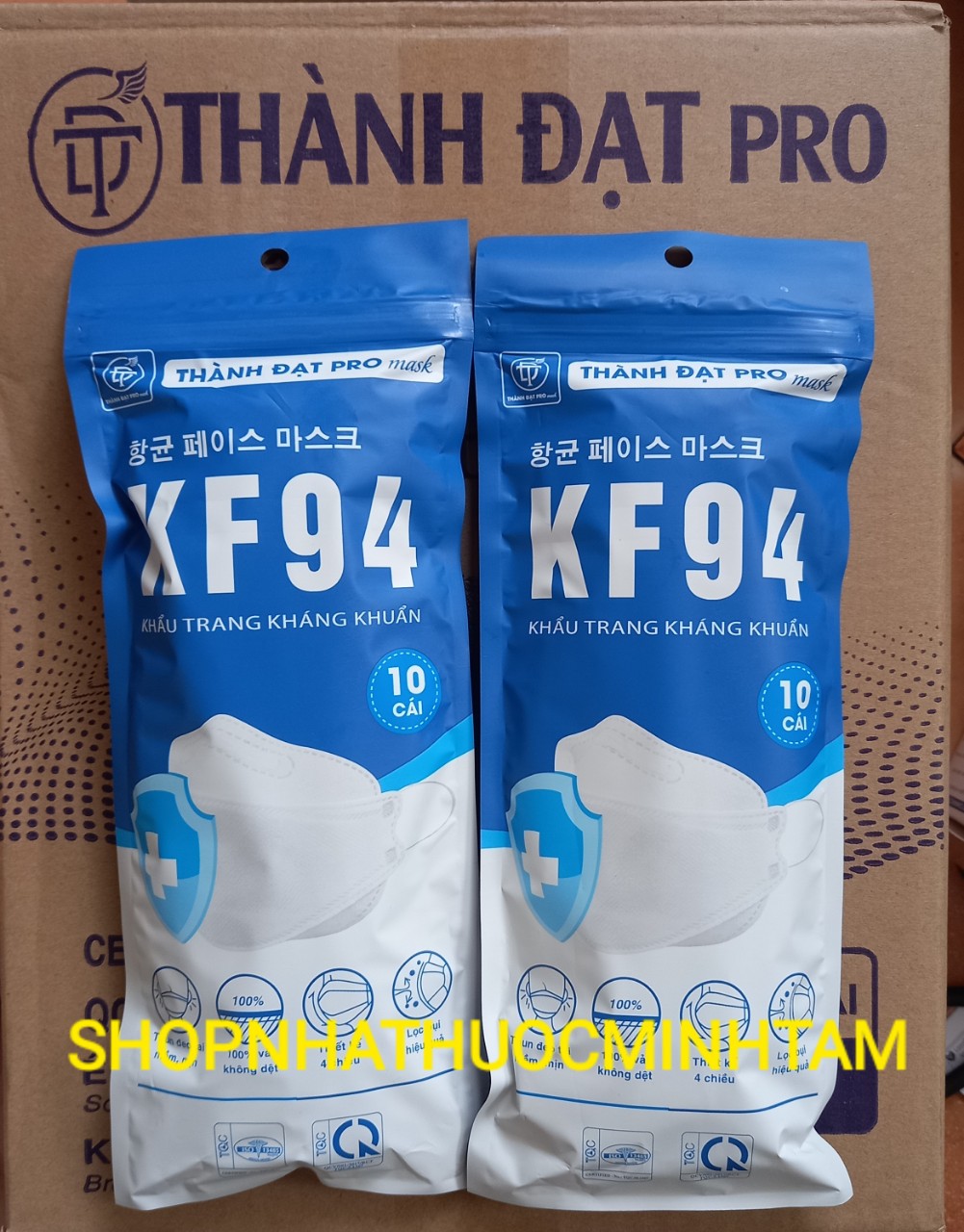 KHẨU TRANG KF 94  THÀNH ĐẠT ( CABON 2 BỊCH 20 CÁI ) MÀU XÁM