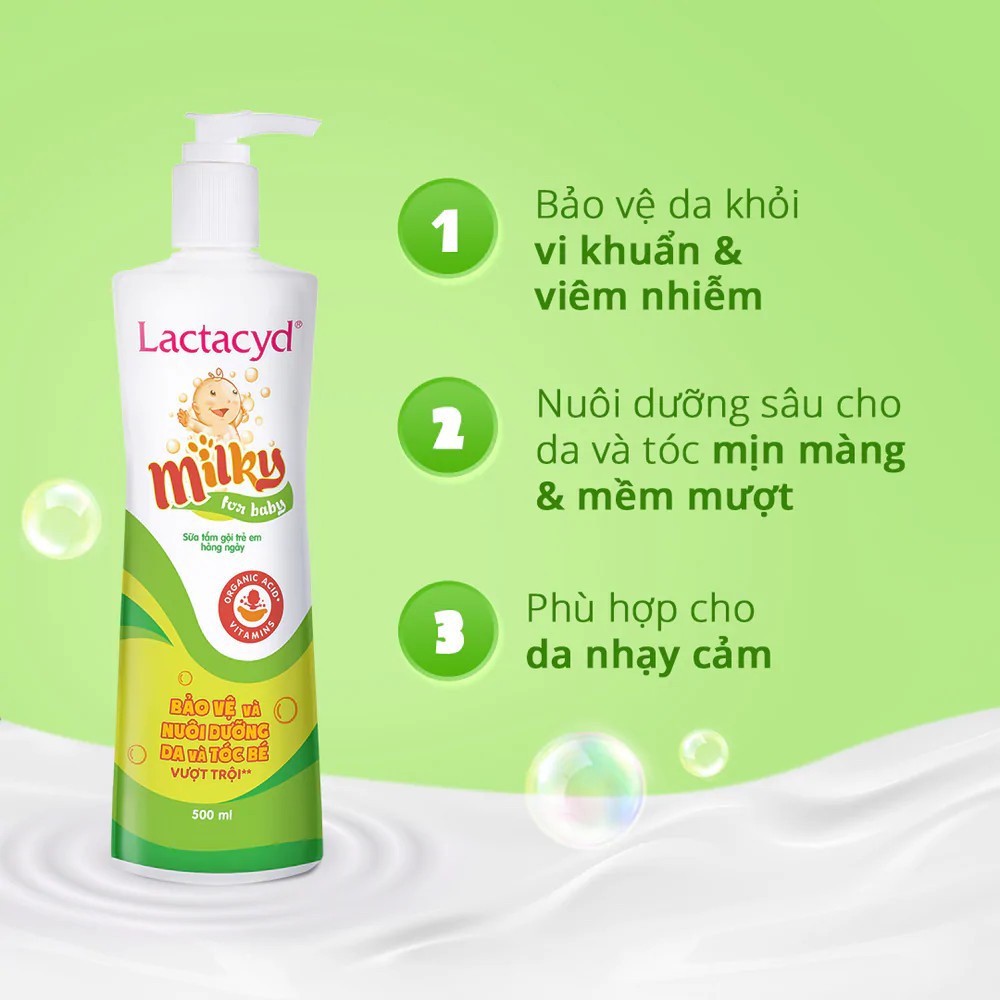 Sữa Tắm Gội Cho Bé LACTACYD (500ML)