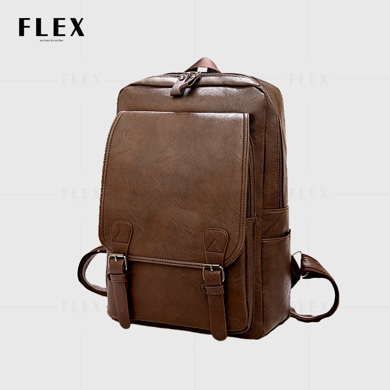 Balo da đi học nắp gập thời trang BLD18 da PU cao cấp chống nước chống xước , Cặp đi học da đựng laptop 15.6 inch