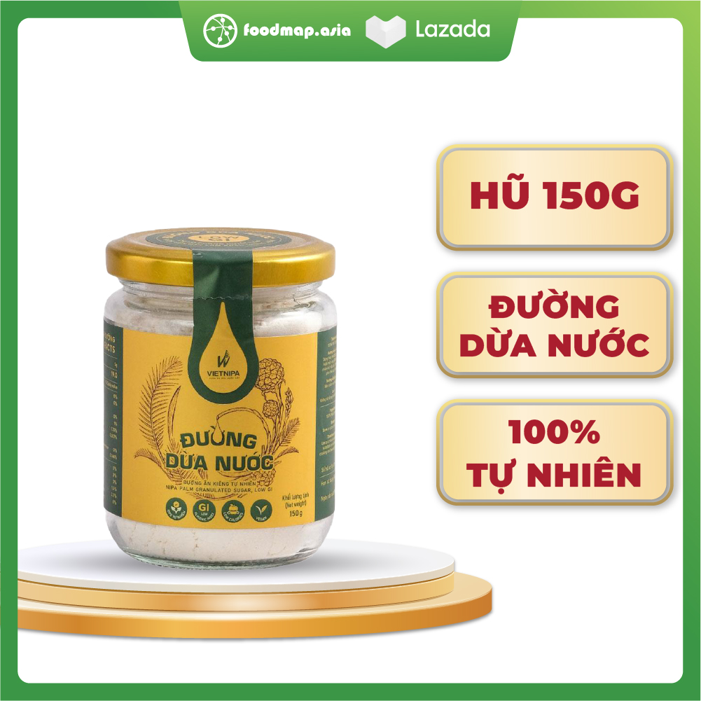 Đường dừa nước - hũ 150g - vietnipa - ship toàn quốc