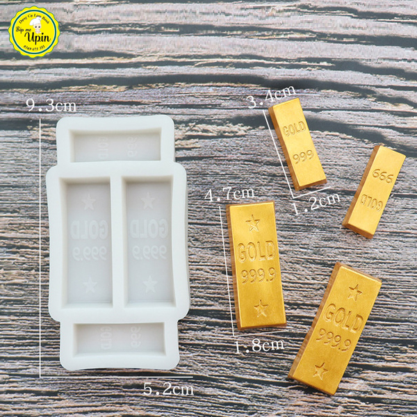 Khuôn silicon thỏi vàng thỏi bạc 4D