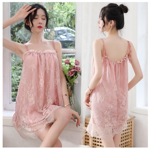 Váy ngủ 2 dây phối ren sexy ms5174