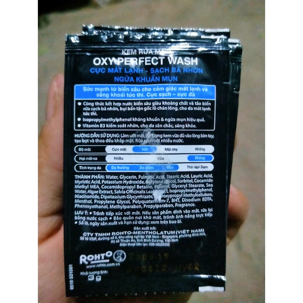 [HCM]20 gói sữa rửa mặt Oxy