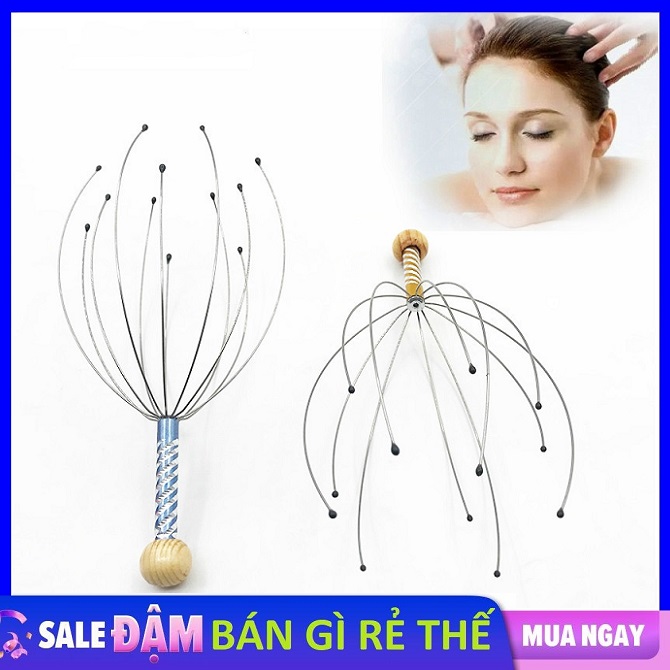 Cây gãi đầu hình bạch tuộc 12 nhánh châm cứu thư giãn - Dụng Cụ Massage Đầu Và Cổ Thông Minh, Cây Gãi Đầu Vật Lý Cầm Tay Giúp Thư Giãn, Giảm mệt Mỏi, Xả Stress