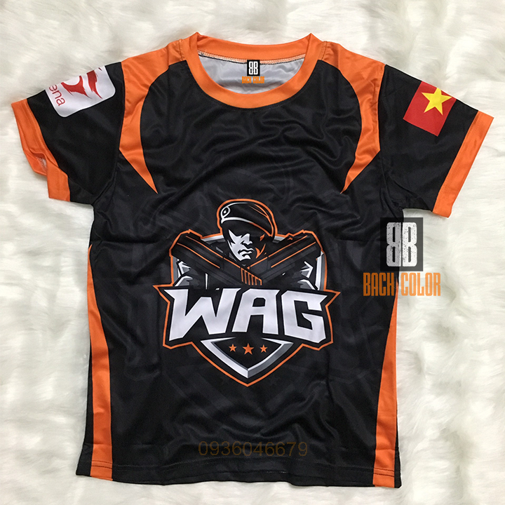 Áo Free Fire Team WAG Đen 3D