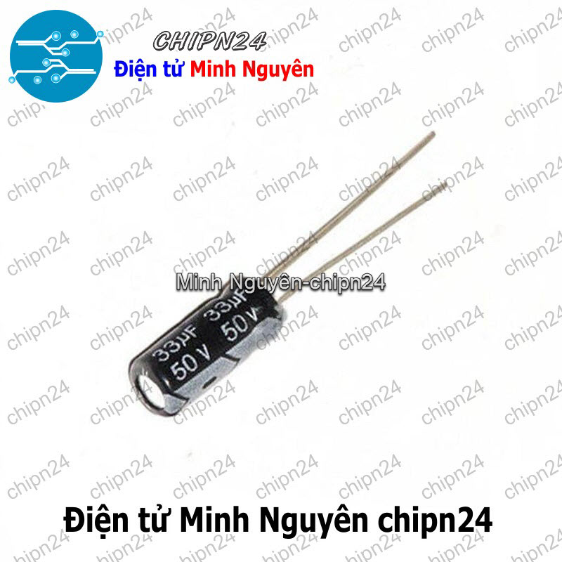 [25 con] (F248) Tụ hóa 33uF 50V Đen (5x11mm) - HH000696