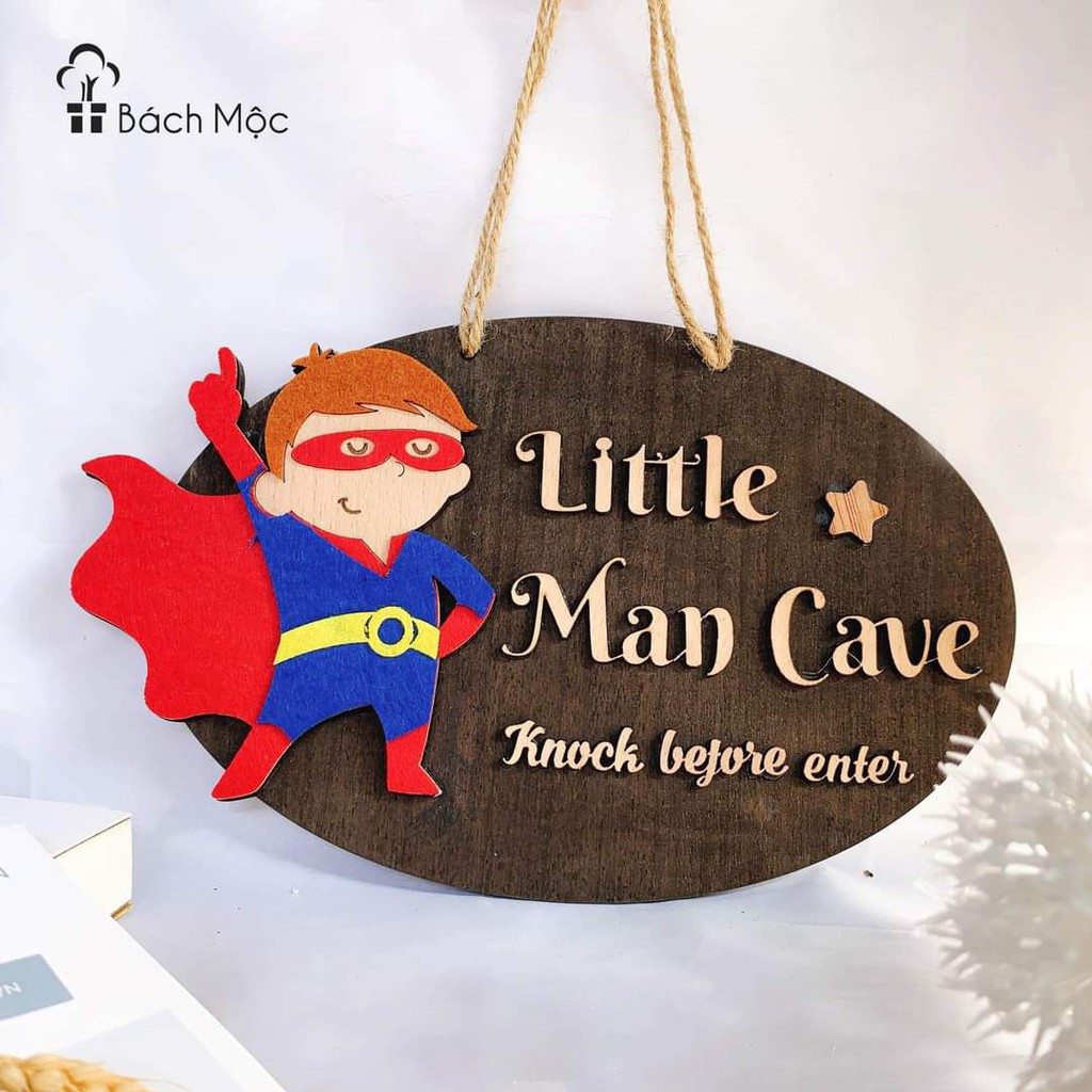 Bảng gỗ trang trí phòng cho Bé Trai (bảng gỗ trang trí DNDecor + quà tặng giá 17.000đ)