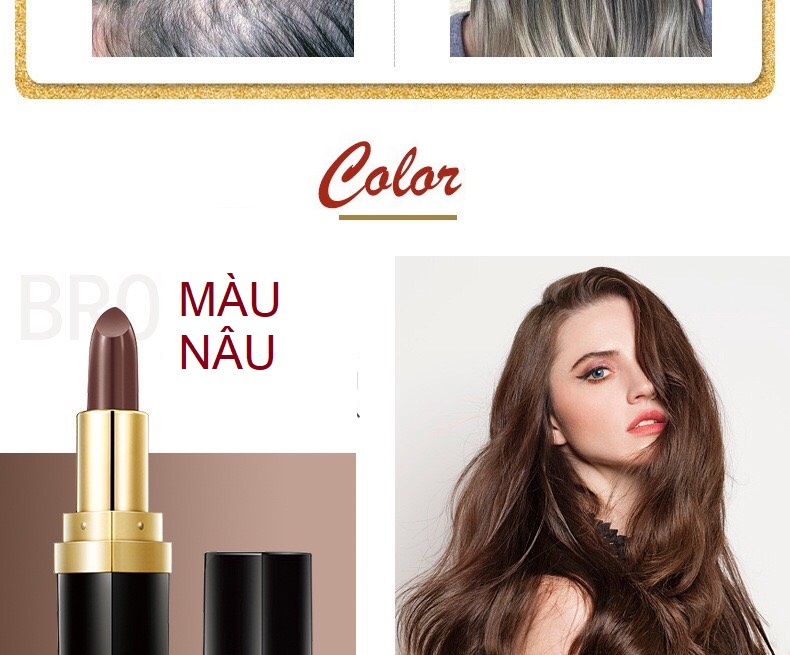 Thỏi Son Nhuộm Phủ Tóc Bạc Tạm Thời Bền Màu