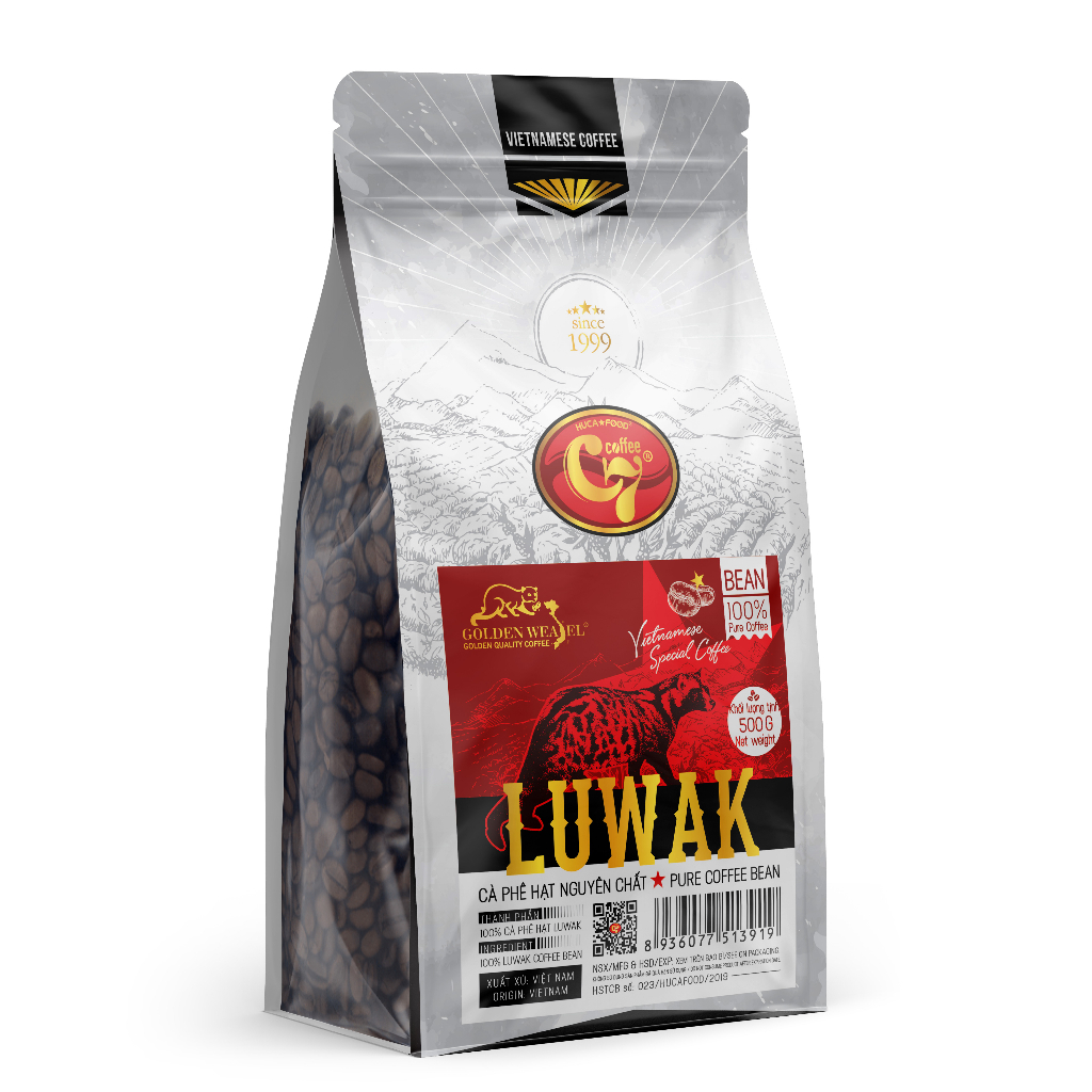 Raw Roasted Luwak Civet Coffee (Zip Bag 500g Beans)