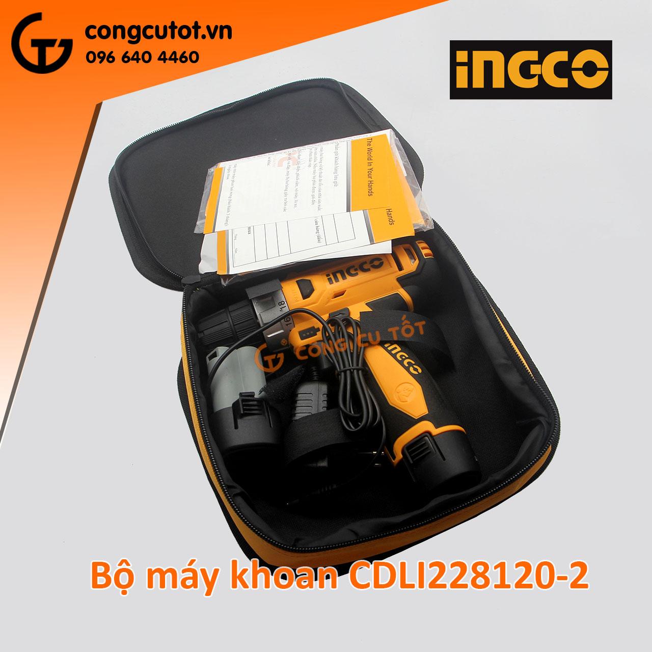 Máy khoan và vặn vít dùng pin Ingco CDLI228120-2