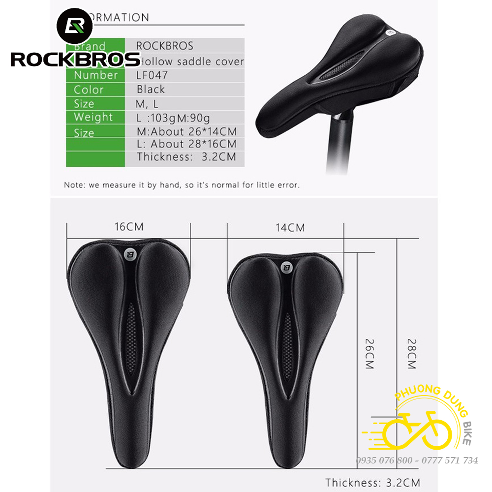 Nệm bọc yên xe đạp Silicon siêu mềm ROCKBROS