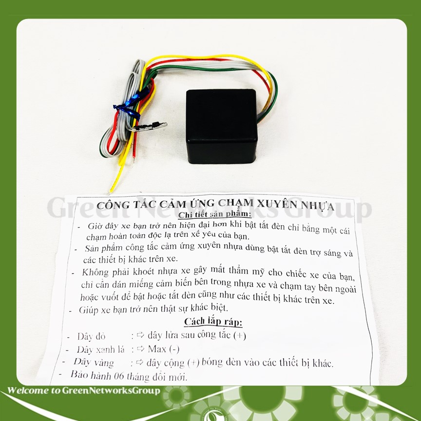 [HCM]Công tắc Cảm ứng chạm xuyên nhựa Bảo hành 12 tháng Greennetworks ( 1 Bộ )