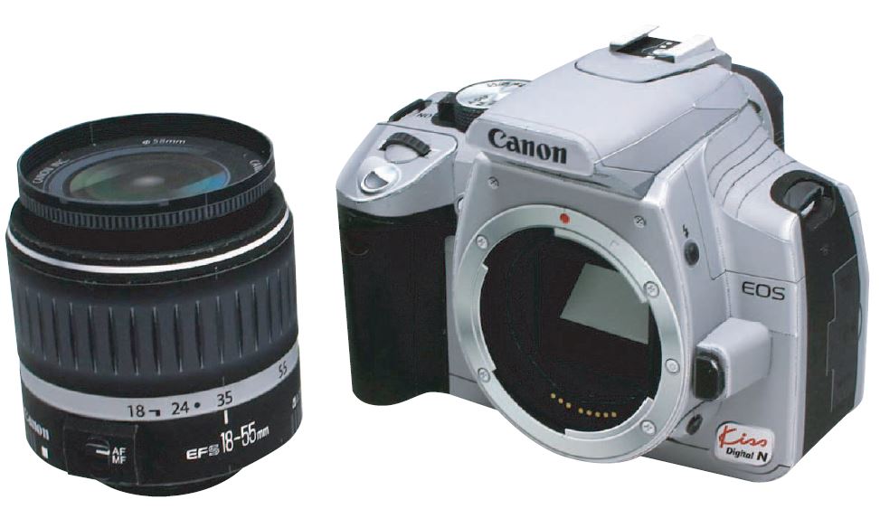 Mô hình giấy 3D máy ảnh Canon EOS 350D + Len Kit 18-55mm