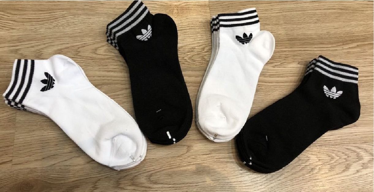 [HÀNG VNXK] Tất ngắn adidas 2 màu đen trắng