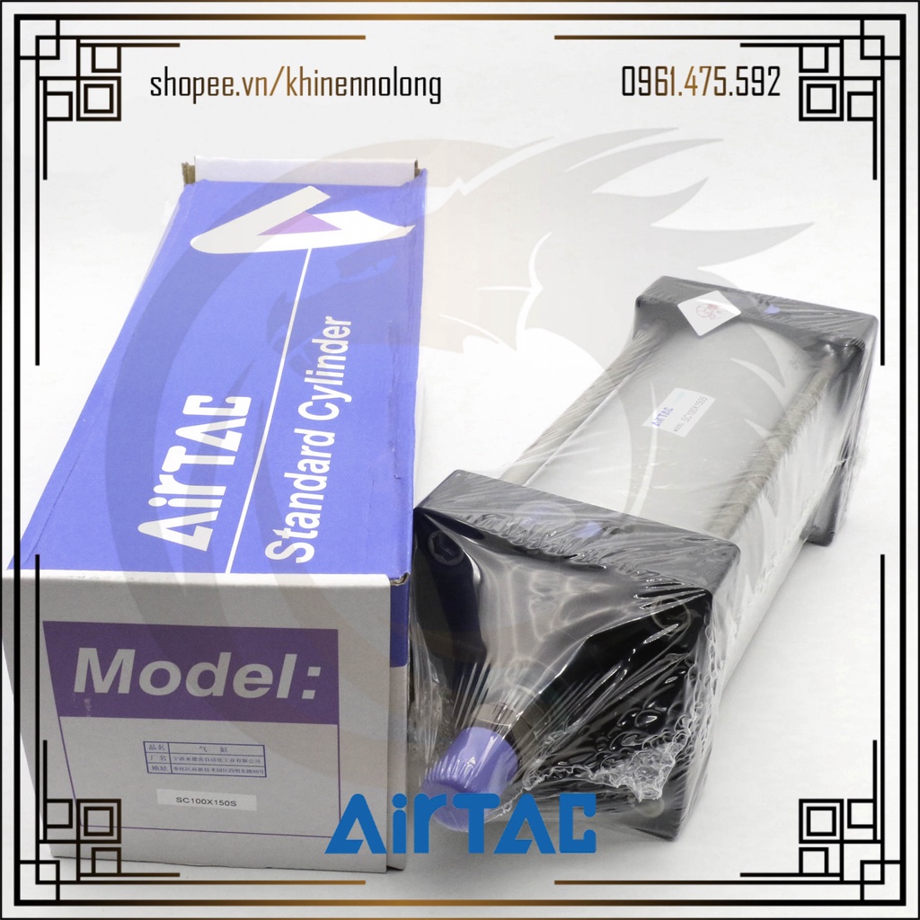 Xi lanh khí nén đế vuông airtac sc100 x 25,50,75,100,125,150,175,200,250,300,350,400,450,500