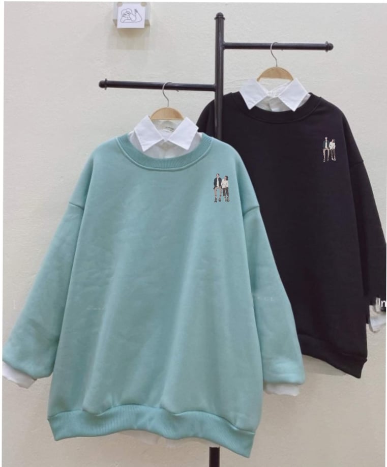Áo nỉ sweater đôi bạn thân 2 (trọng lượng từ 40kg đến 75kg)