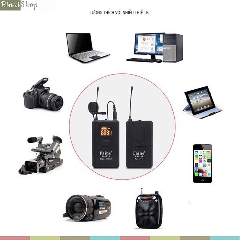 Faine FA-228 - Micro không dây VHF cho máy ảnh, điện thoại