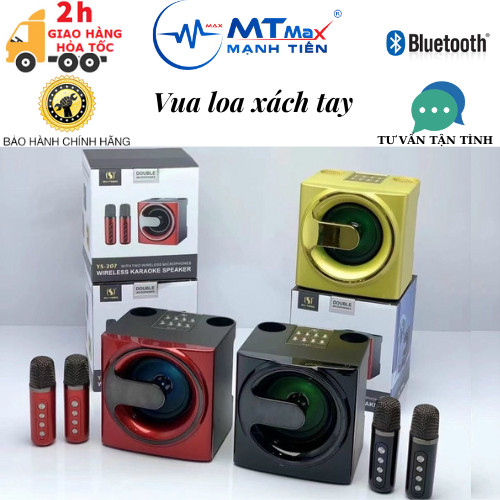 Loa bluetooth karaoke Su-Yosd YS-207 - Tặng kèm 2 micro không dây - Hiệu ứng đổi giọng, điều chỉnh echo, reverb, effect - Hiệu ứng đổi tông giọng vui nhộn - Loa xách tay du lịch thời trang nghe nhạc, hát karaoke cực hay