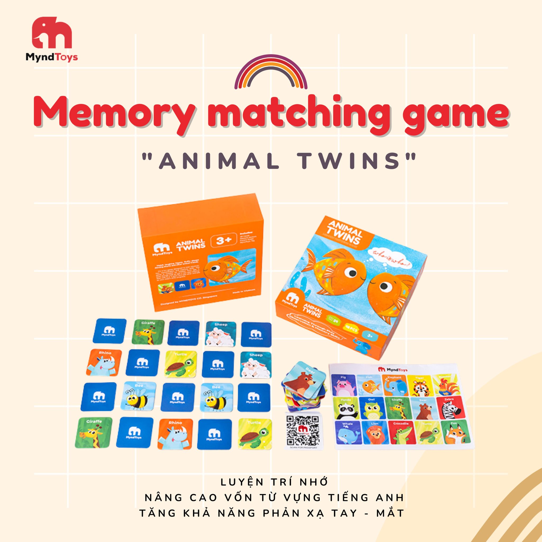 Trò chơi lật thẻ tìm cặp Animal Twins - Memory Matching Game