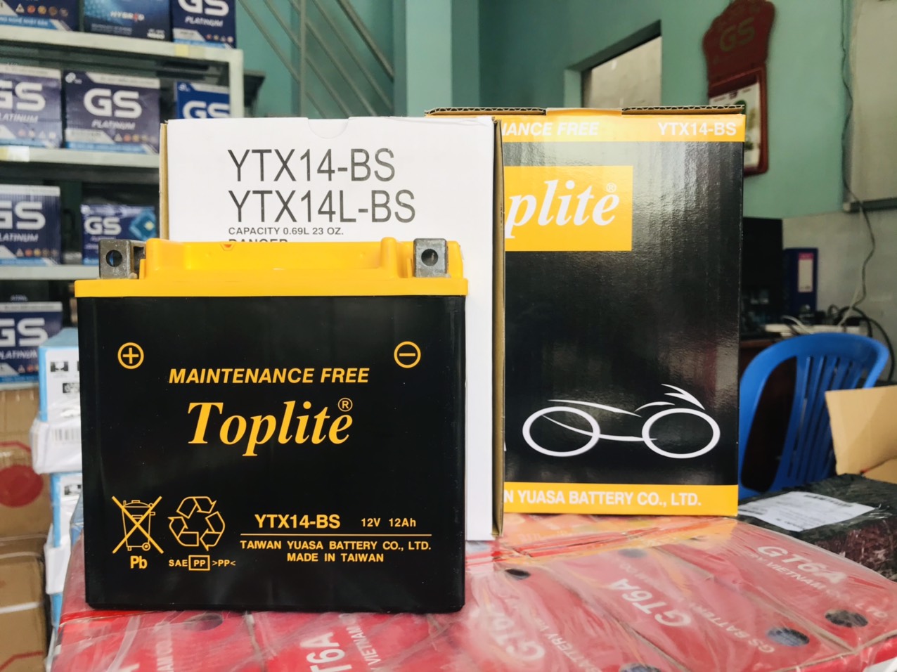 Bình Ắc Quy Moto Toplite YTX14-BS (12V-12Ah)