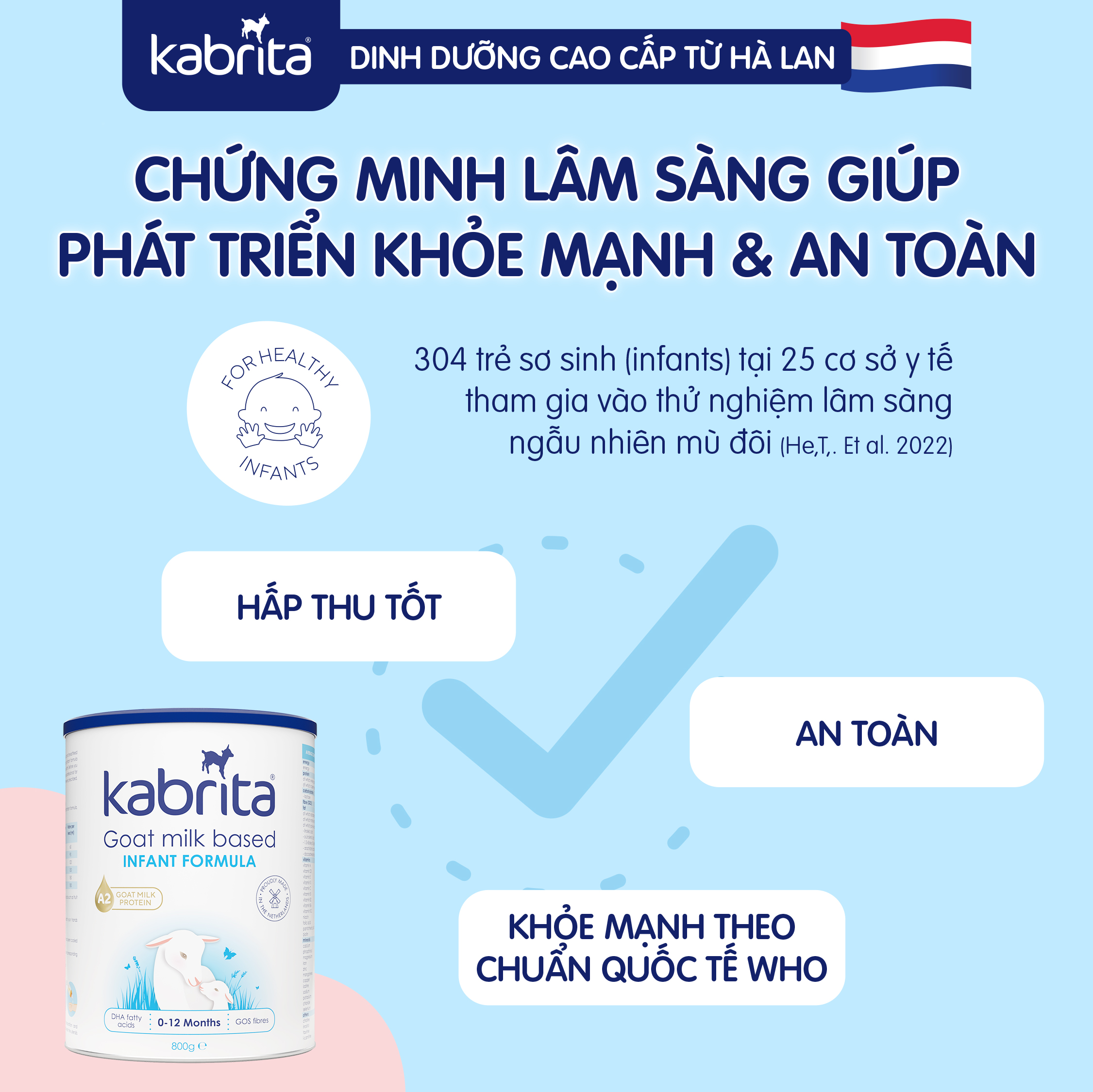 Sữa dê Kabrita cho trẻ từ 0-12 tháng - Lon 800g