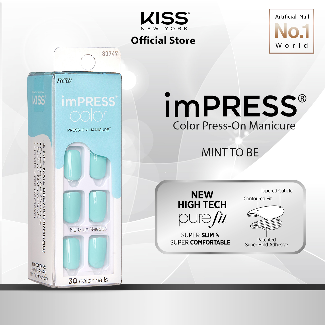 [IMPRESS] COLOR PRESS-ON MANICURE MINT TO BE