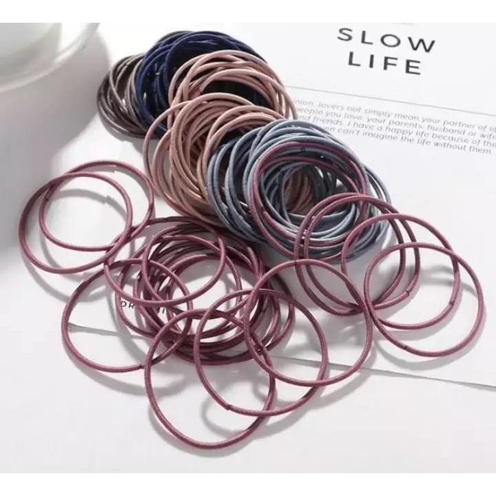 (Combo 100),  Dây thun buộc tóc, Set 100 dây thun buộc tóc ,  dây cột tóc, thun buộc tóc,Túi Cột tóc, buộc tóc chun scrunchies siêu bự tiện lợi, xinh sắn
