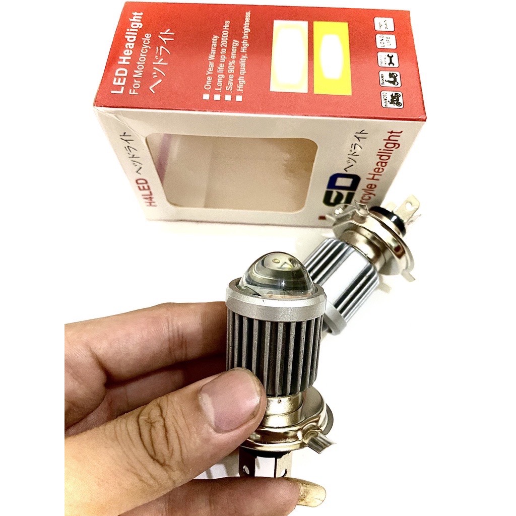 Đèn led pha bi cầu 2 màu chân h4 - đèn pha led bi cầu mini chân h4, 2 màu sáng đẹp, chuyên cung cấp led các loại.