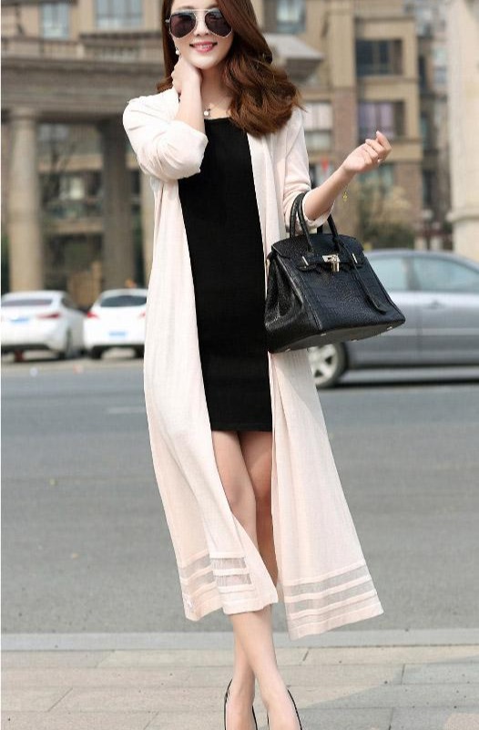 ÁO KHOÁC NỮ FROM DÀI PHỐI REN LƯỚI THỜI TRANG NHIỀU MÀU