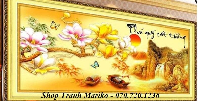 [HCM]Tranh Thêu Chữ Thập Phú Quý Cát Tường 222950-78x40cm