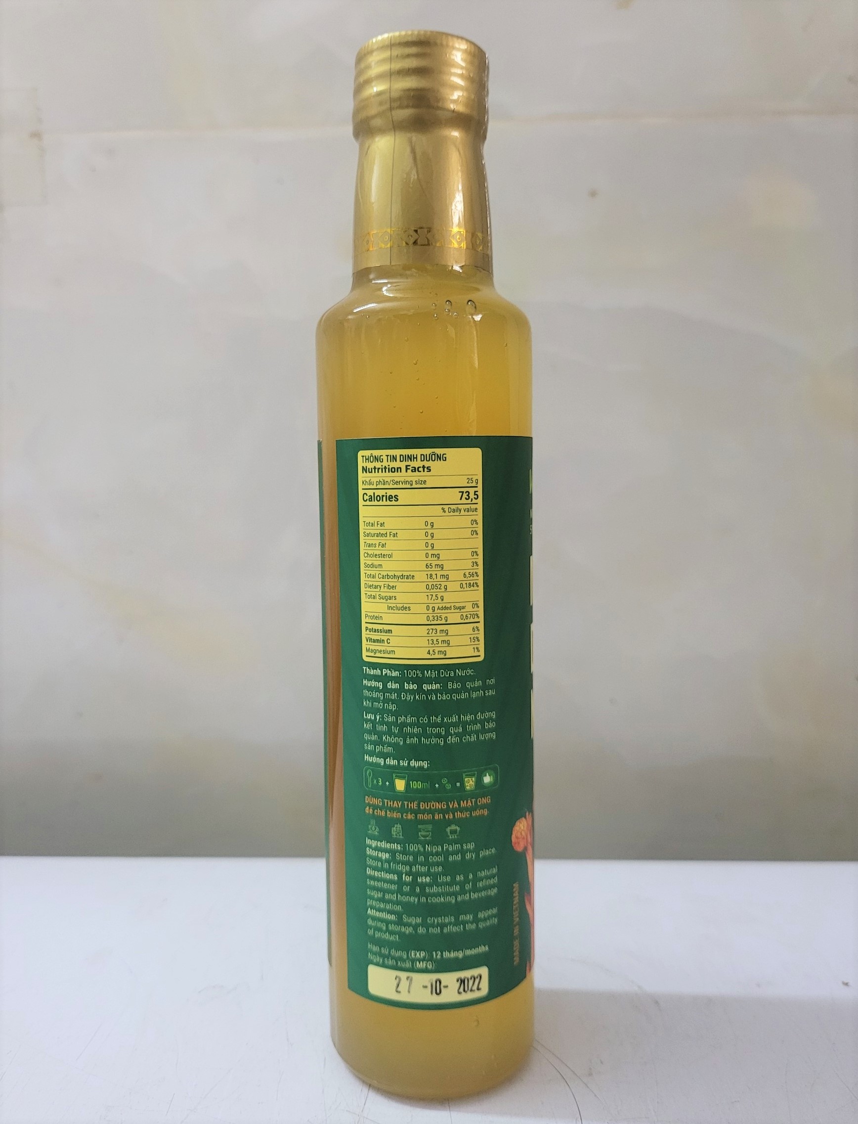 [Chai 375g] MẬT DỪA NƯỚC CÔ ĐẶC (Đường ăn kiêng tự nhiên) [VN] VIETNIPA Nipa Palm Syrup