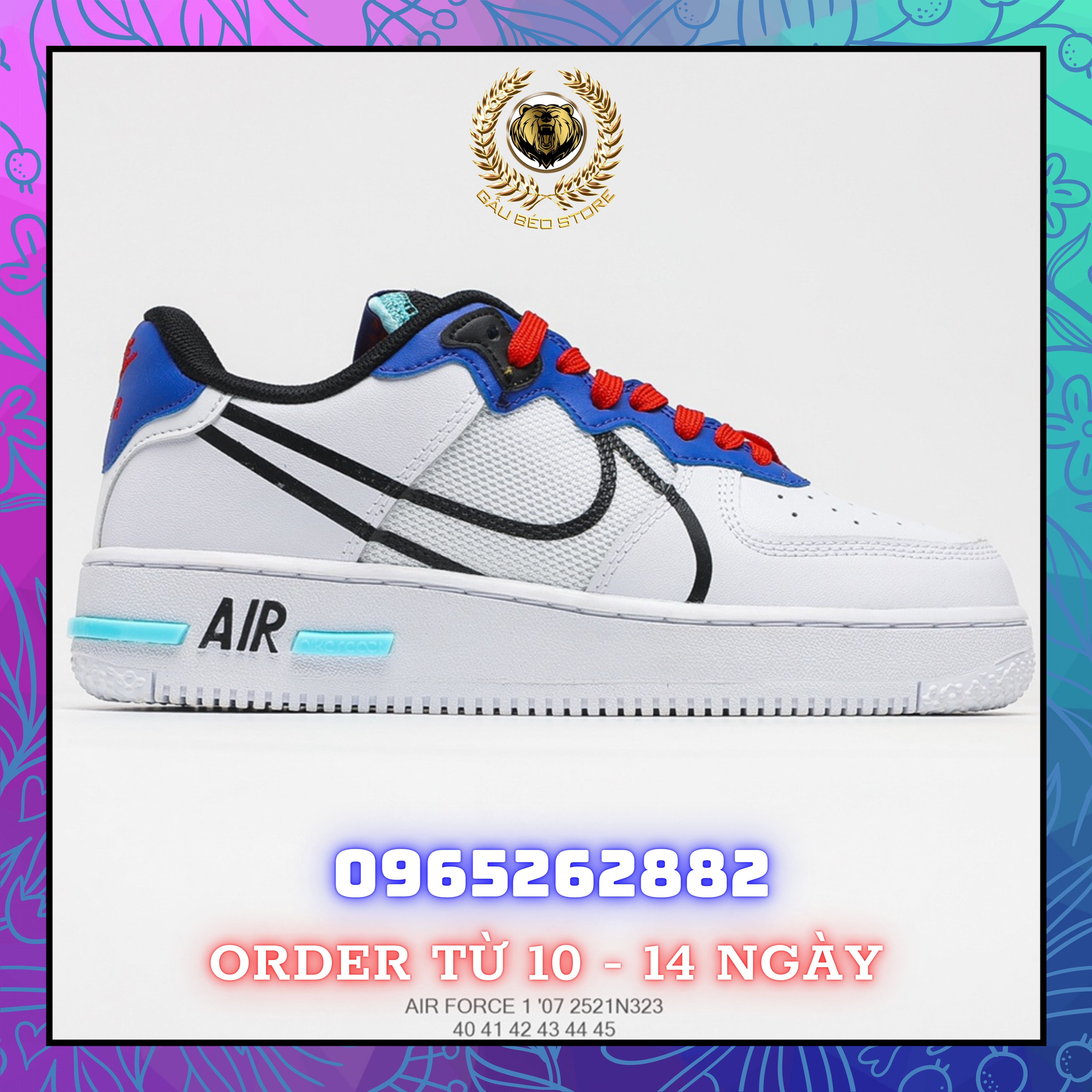 nike air force 1 react lv8 heren