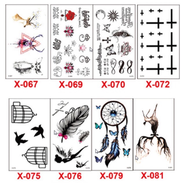 (Được chọn mẫu) HÌNH XĂM DÁN TATOO - SET HÌNH XĂM GIẢ MINI
