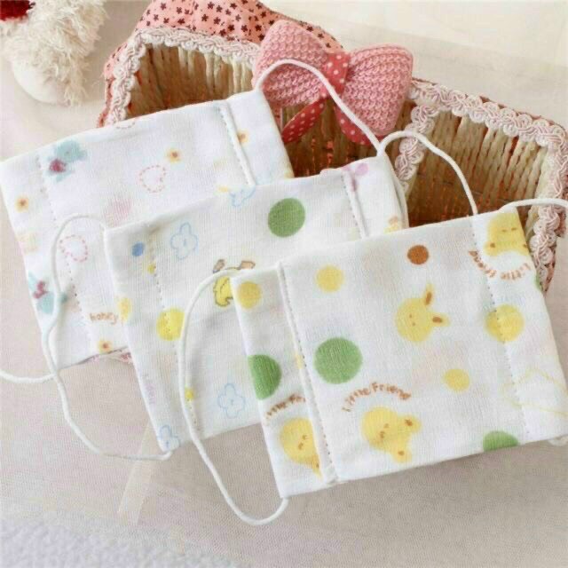 Set 2 Khẩu trang cho bé sơ sinh, khẩu trang vải xô mềm mai