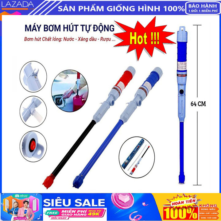 Máy hút nước tự động mini, hút tự động nước, xăng dầu, chất lỏng, hóa chất đủ loại -Máy bơm nước hồ cá mini - loại mini chạy pin tự động chỉ 1 nút bấm