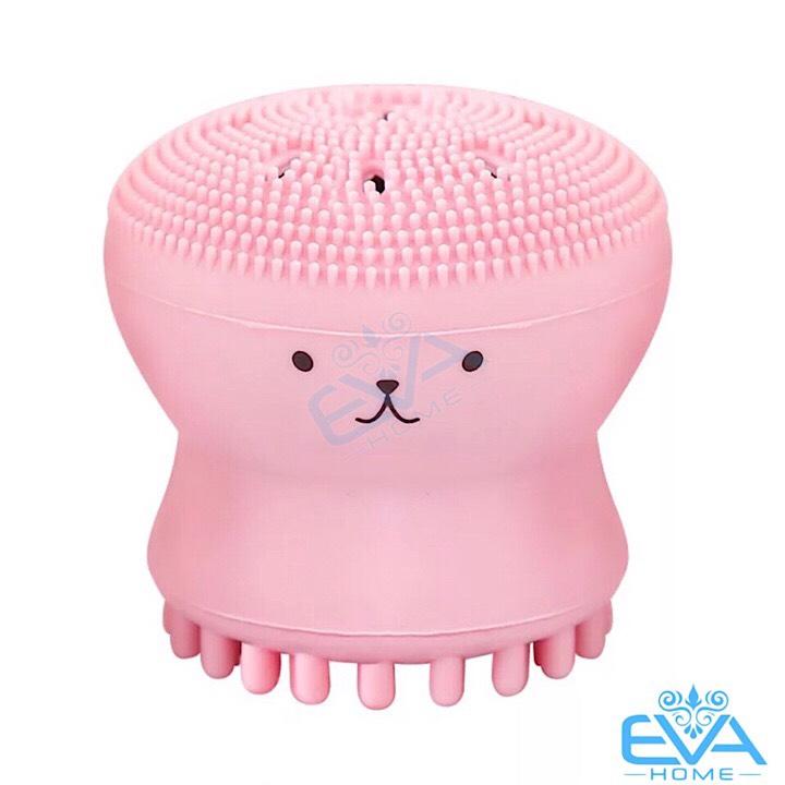 [HCM]Cọ Rửa Mặt Bạch Tuộc Silicon Kèm Đầu Massage