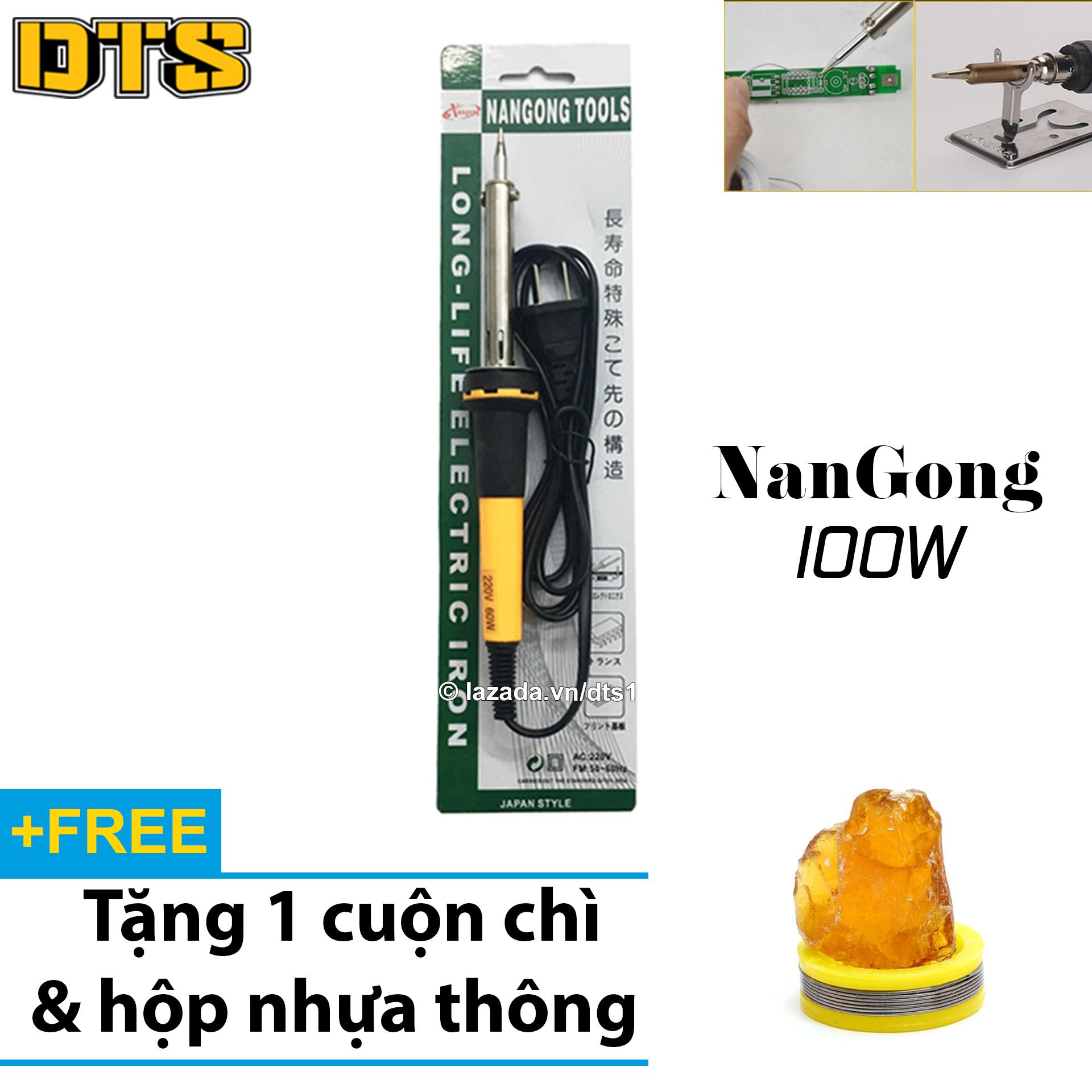 Mỏ hàn chì 100W - Mỏ hàn thiếc 100W NanGong JAPAN STYLE - Lên nhiệt nhanh - Mối hàn đẹp - Tặng 1 cuộn thiếc & 1 hộp nhựa thông - Bảo hành 3 tháng (Công ty)