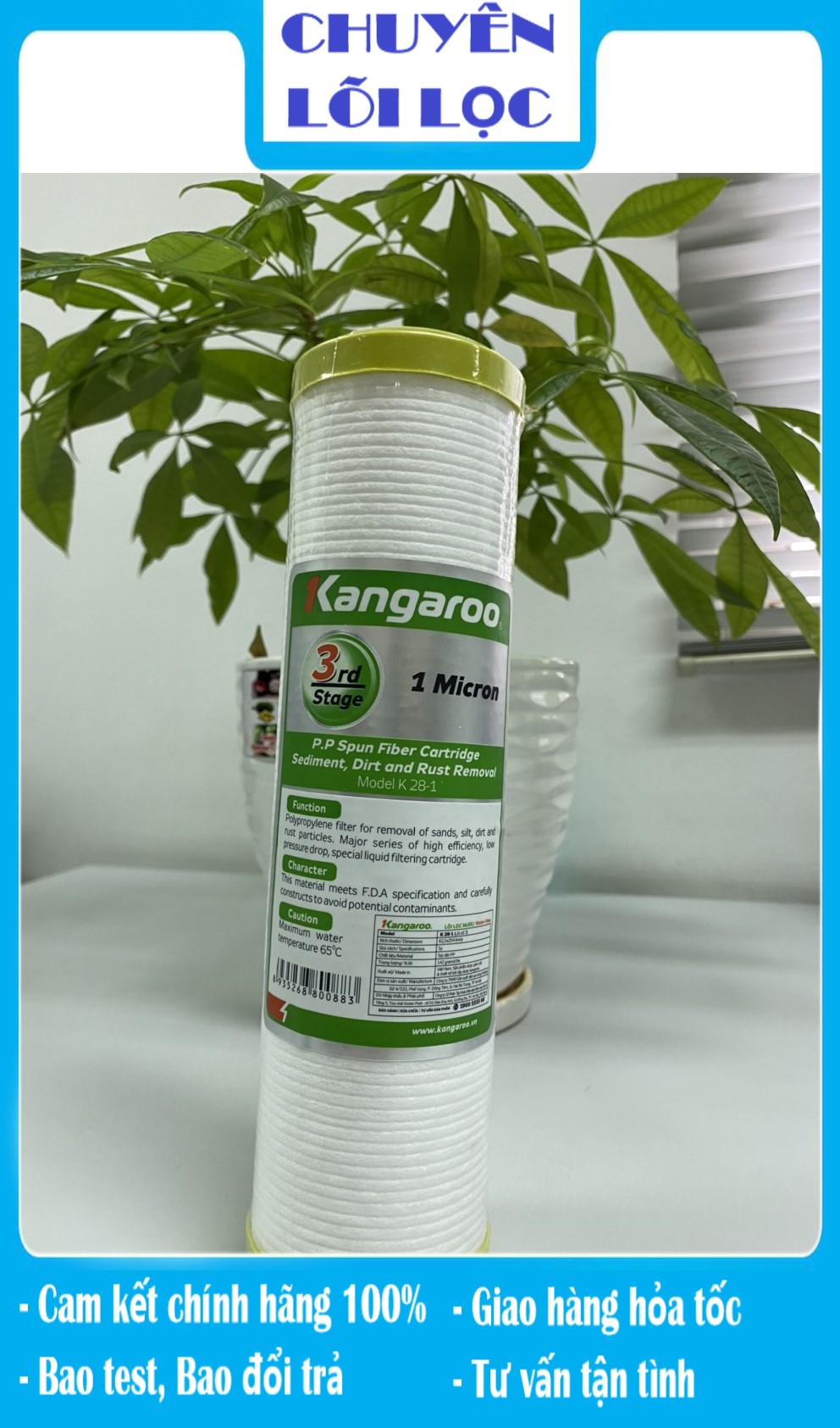 Bộ 3 Lõi Lọc Kangaroo 123 Chính Hãng