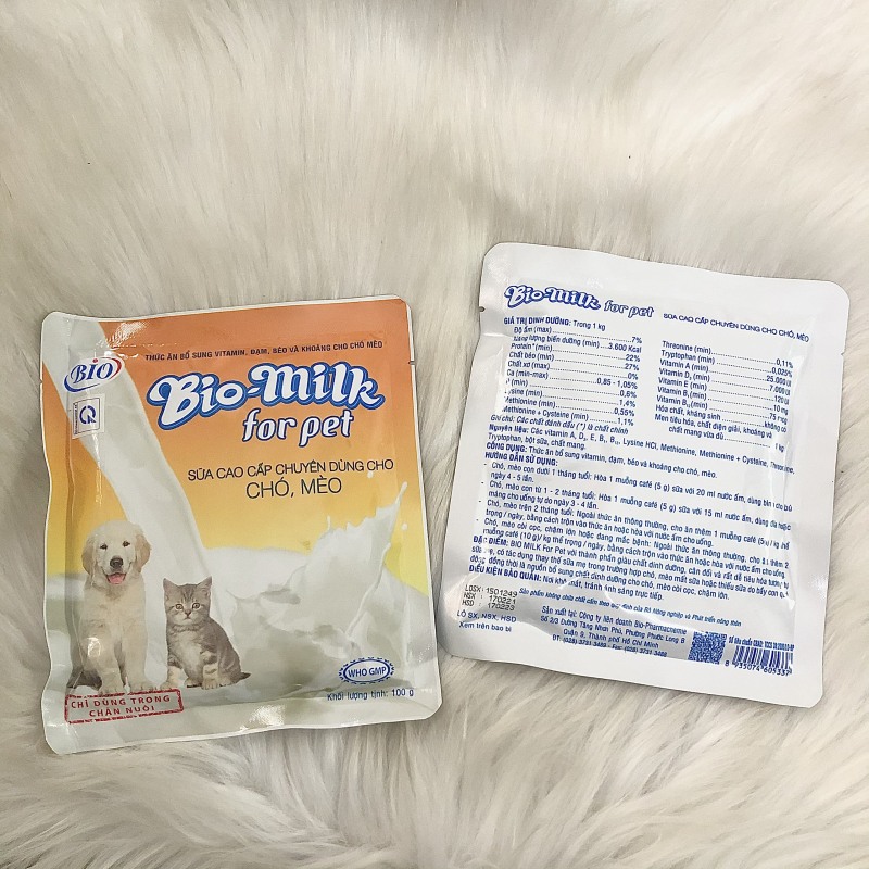 Sữa bột bio milk dành cho chó mèo gói 100g