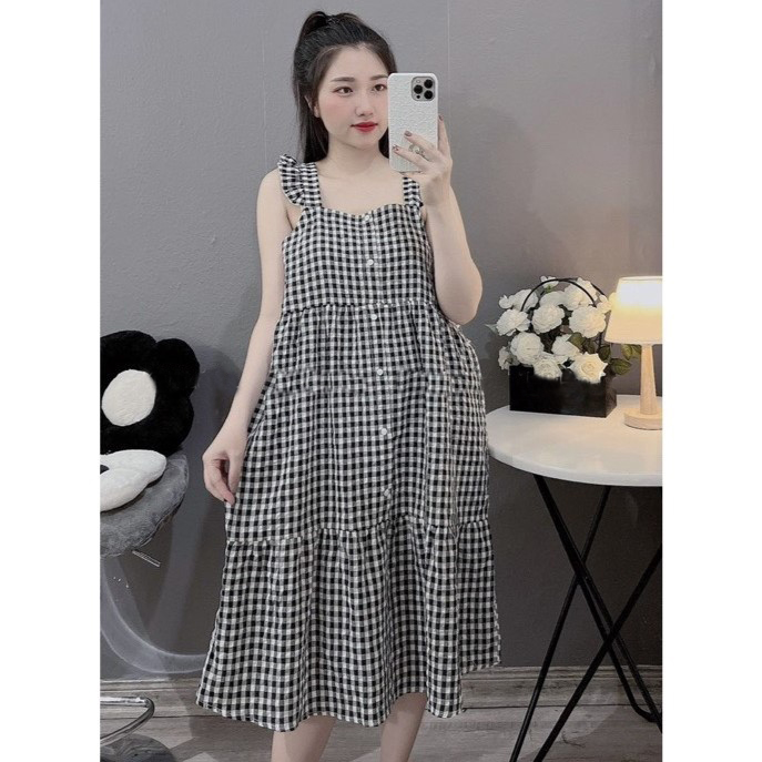 Váy ngủ - váy mặc nhà ( Váy - KRO ) chất liệu đũi - mềm - mát