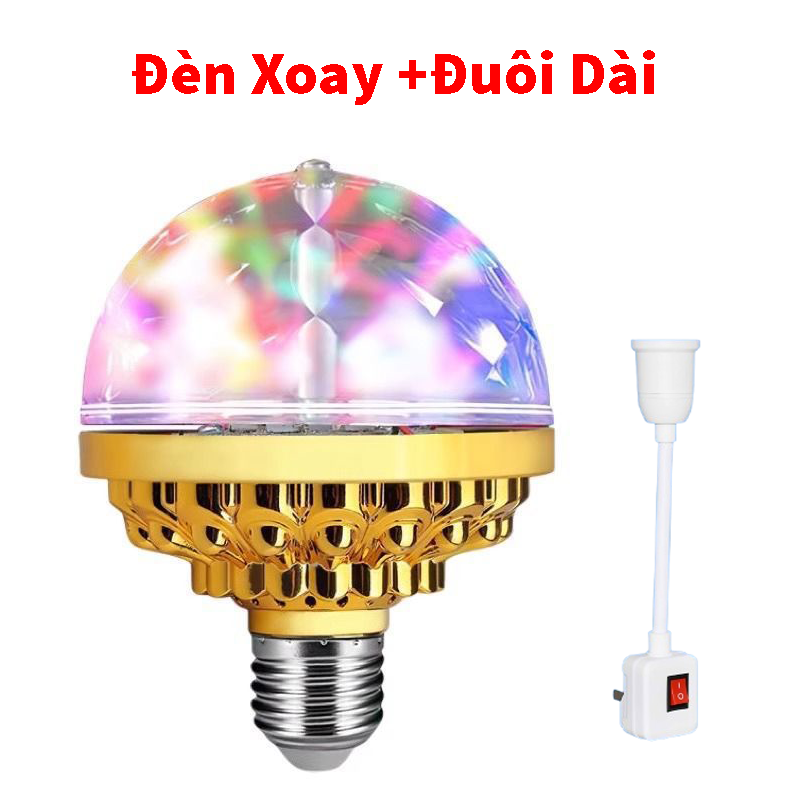 Đèn led xoay 360 độ, 7 màu vũ trường nháy chớp theo nhạc bay phòng sân khấu hiệu ứng, kiểu đui xoáy E27 hot 2025