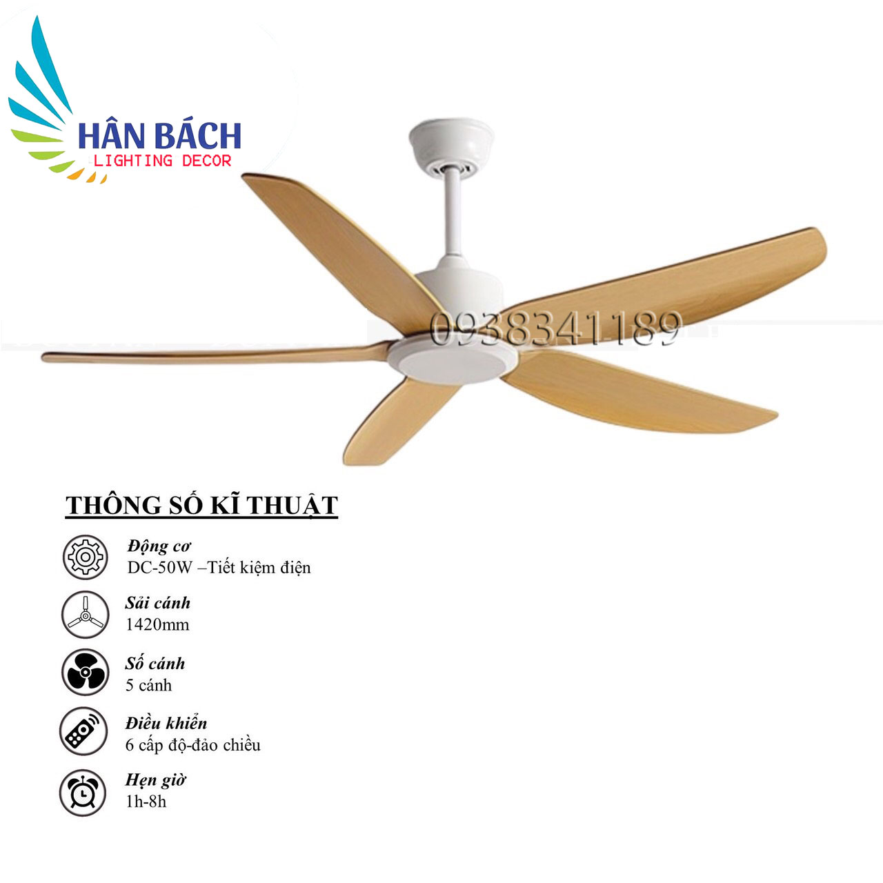 Quạt trần phòng khách phòng bếp phòng ngủ