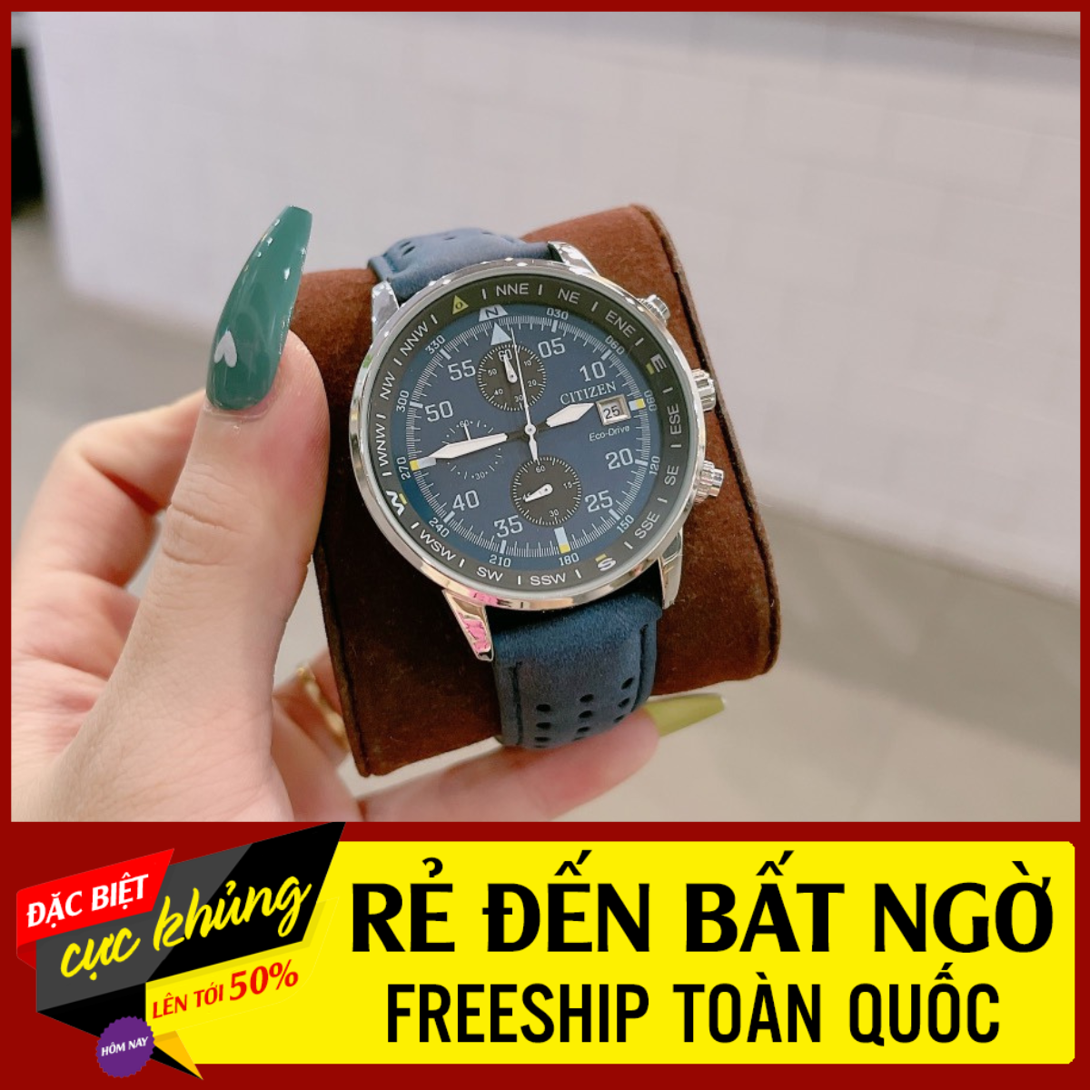 Đồng hồ nam Citizen full kim dây da đẳng cấp